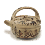 志野山水纹酒壶