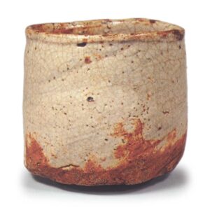 练志野筒茶碗 铭大阿古拉