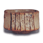 志野历山路纹茶碗 铭奥山