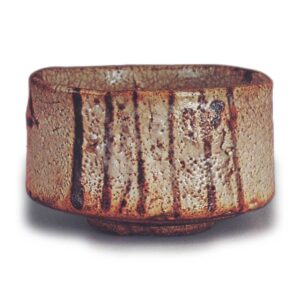 志野历山路纹茶碗 铭奥山