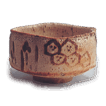 志野龟甲纹茶碗