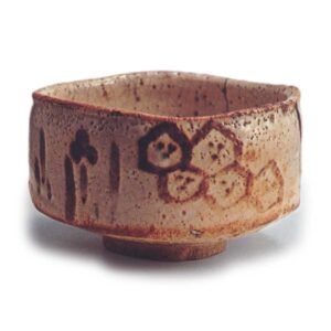 志野龟甲纹茶碗