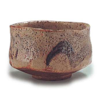 志野龟甲山路纹茶碗 铭龟之野