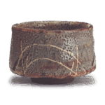 鼠志野桥文茶碗 铭力丸