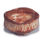 鼠志野檜垣纹茶碗