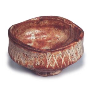 鼠志野檜垣纹茶碗