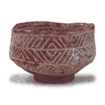 鼠志野檜垣文茶碗 铭涟漪