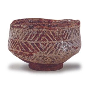 鼠志野檜垣文茶碗 铭涟漪