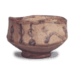 志野山水瓔珞纹茶碗