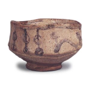 志野山水瓔珞纹茶碗