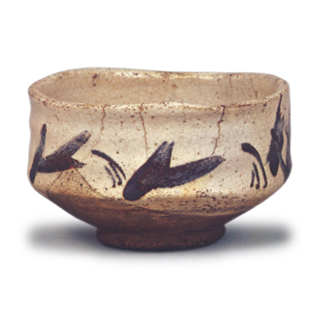 志野檜垣纹茶碗