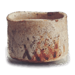 志野桥檜垣纹茶碗　铭牛若