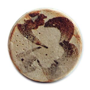 志野花纹一字香合