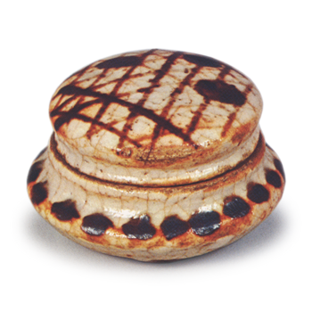 志野笼目纹香合