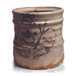 志野橘纹矢筈口水指