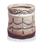 志野网干文矢筈口水指