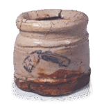 志野竹笋纹矢筈口水指