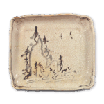 志野山水文额盘