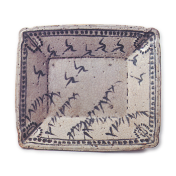 志野芦雁纹额盘