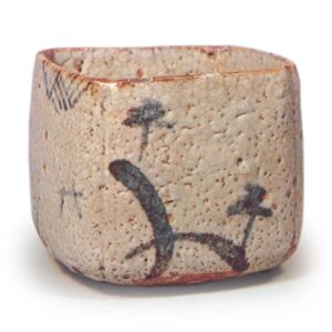 志野山水文向付