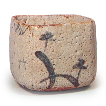 志野山水文向付