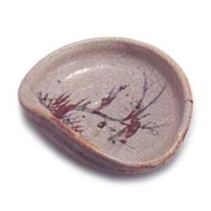 志野梅鶯文向付