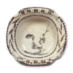 志野梅鶯文向付