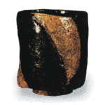 飴釉筒茶碗 銘寒月