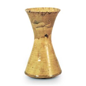 黄瀬戸 立鼓 花入 銘旅枕