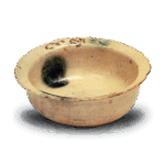 黄瀬戸 菊菖蒲文 轮花 鉢