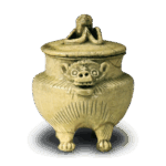 黄瀬戸 狮子 香炉