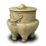 黄瀬戸 狮子 香炉