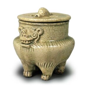 黄瀬戸 狮子 香炉
