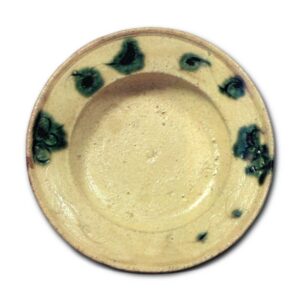 黄瀬戸梅花唐草纹鉢