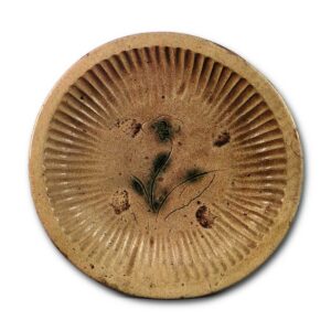 黄瀬戸 菖蒲文 平鉢