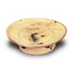 黄瀬戸 菖蒲文 台鉢