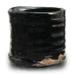 瀬戸黑 茶碗 铭日松