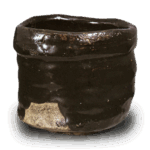 织部黑 茶碗 铭松鸟