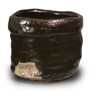 织部黑 茶碗 铭松鸟