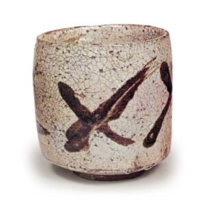 绘唐津 筒形茶碗