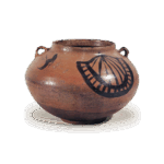 绘唐津千鸟片轮车纹壶