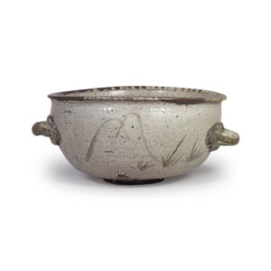 绘唐津山纹手付大鉢