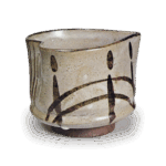 绘唐津桥纹桃形向付