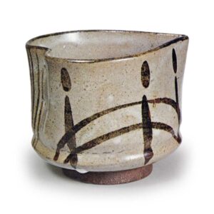 绘唐津桥纹桃形向付