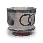 绘唐津木贼轮异纹六角向付