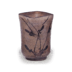 绘唐津草花纹四方筒形向付