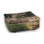 织部片轮车纹四方盖物