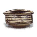 黑织部涡纹沓茶碗