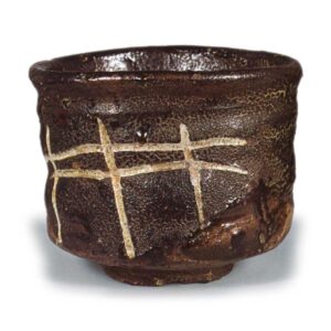 黑织部桥纹茶碗