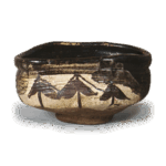 黑织部杉纹沓茶碗